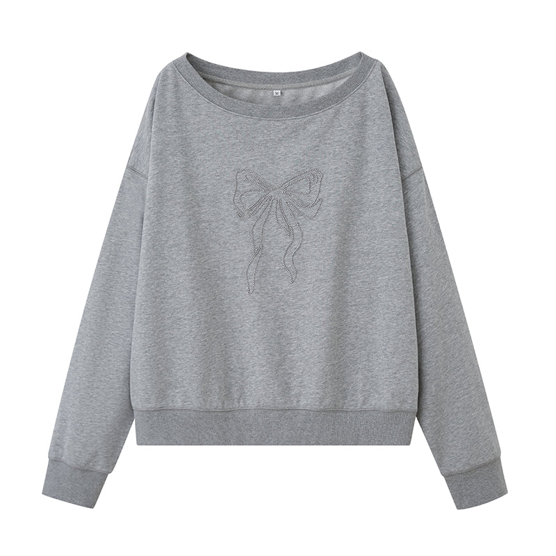 DIDDI MODA Butterfly Off Shoulder Split Hem Hoodie Jogger Skirt Set