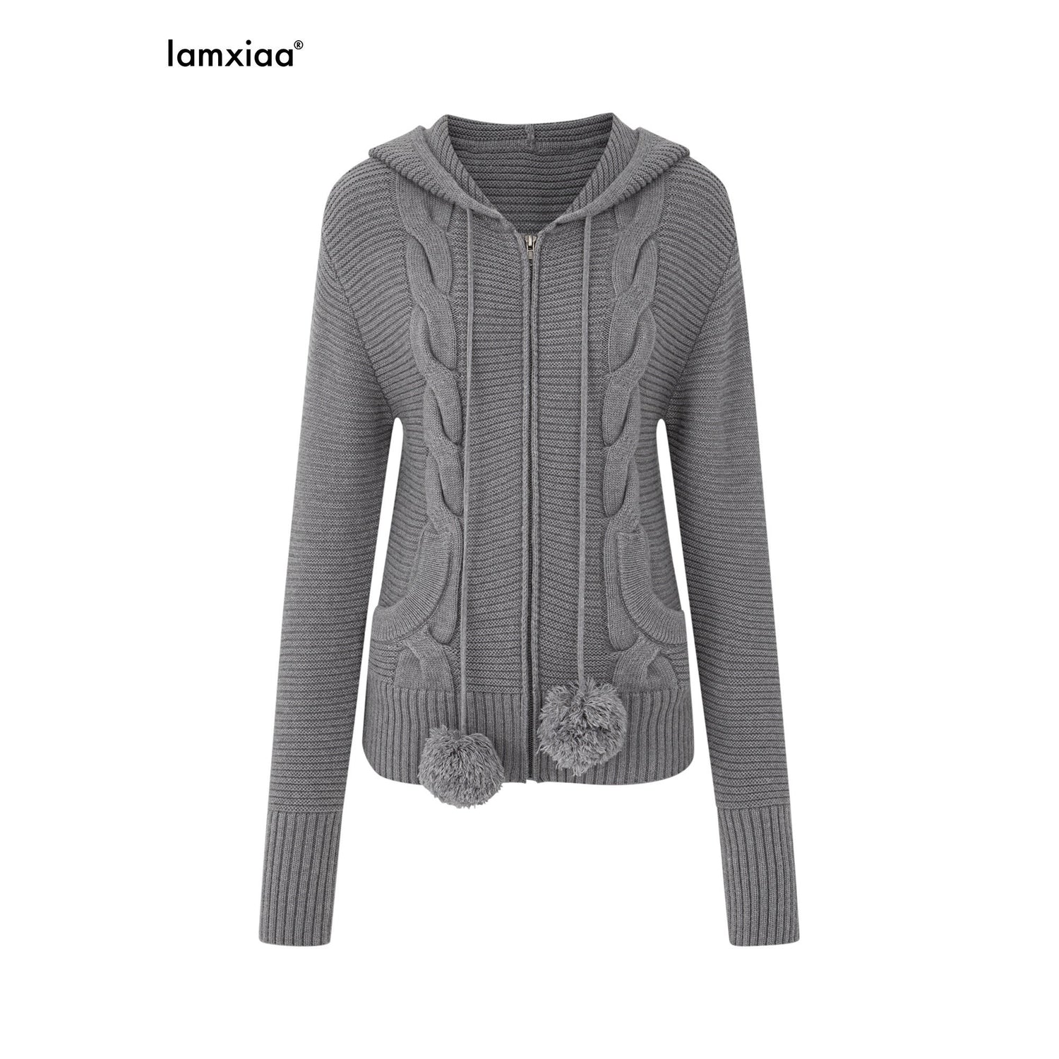 iamxiaa_3d_Cable_Double_Face_Knit_Hooded_Pompom_Short_Loose_Women&