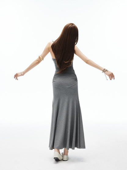 iamxiaa 3d Ruching Strapless Fitted Lowrise Paneled Mermaid Women&
