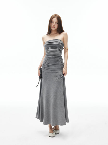 iamxiaa 3d Ruching Strapless Fitted Lowrise Paneled Mermaid Women&