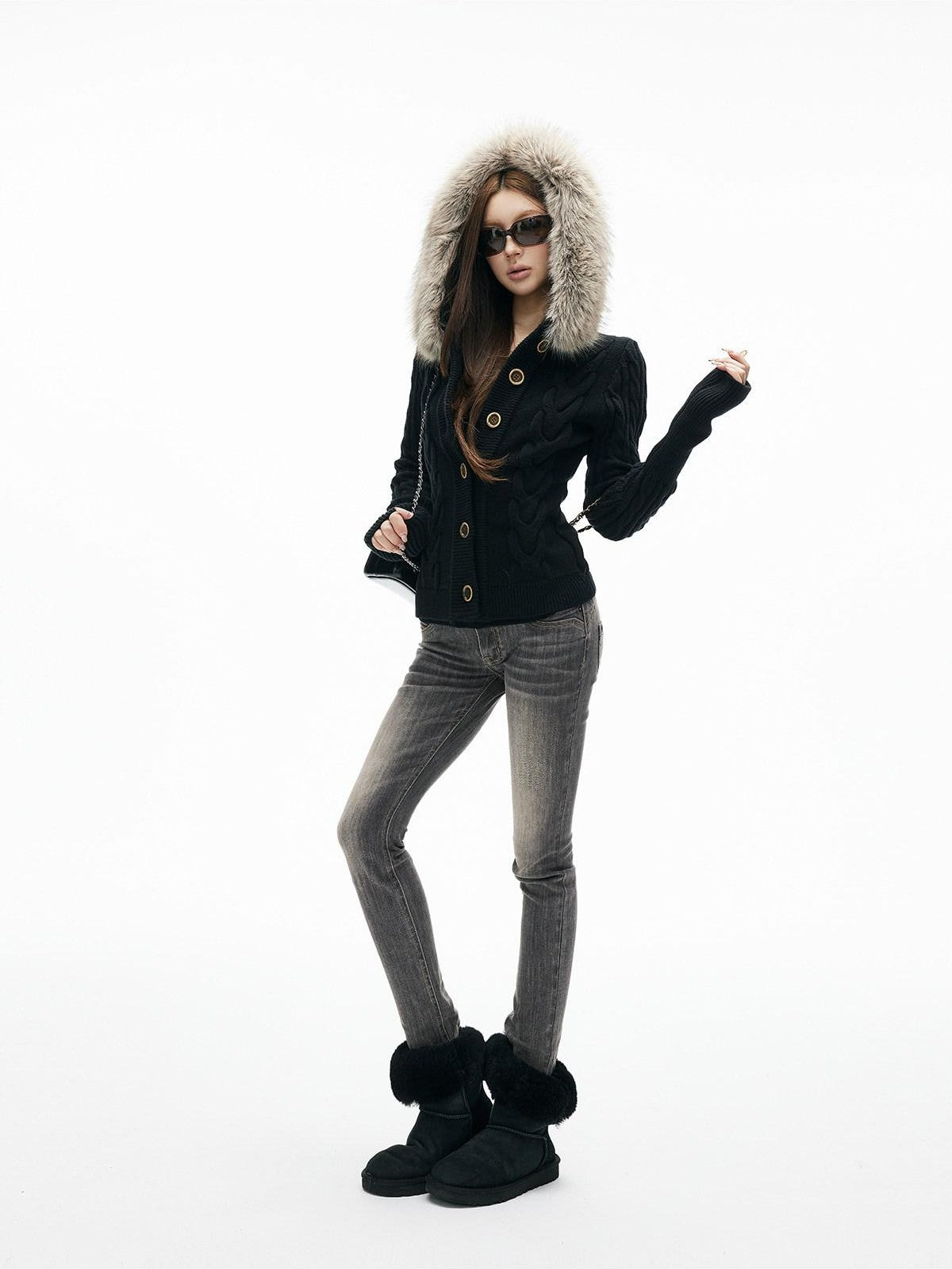 iamxiaa Ash Gray Washed Embroidered Topstitch Slim Tapered Women&