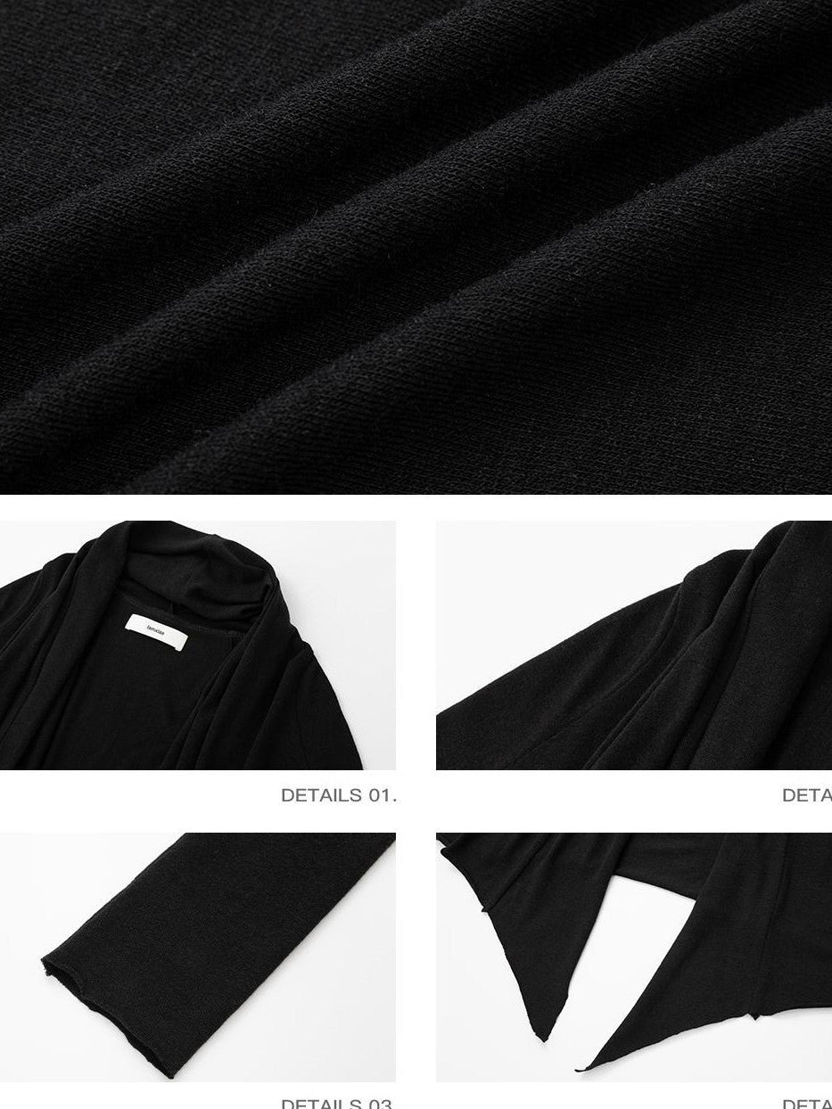 iamxiaa Asymmetric Draped Pointed Hem Knit Women&