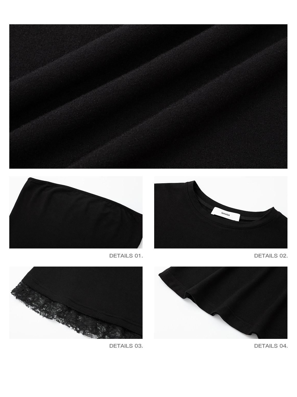 iamxiaa Asymmetrical Capelet Two Piece Bustier Spliced Lace Women&