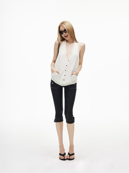 iamxiaa Backless Deep V Open Front Women&