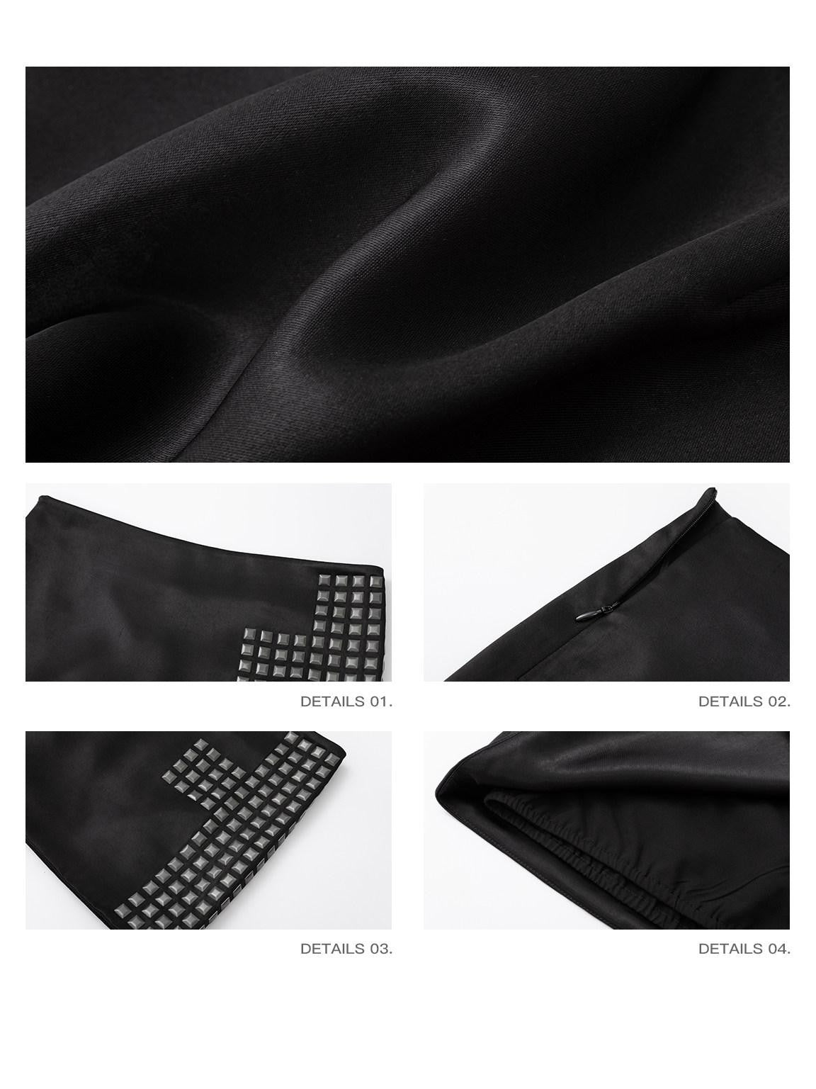 iamxiaa Black Cross Rhinestone Low Waist Slim Fit Women&