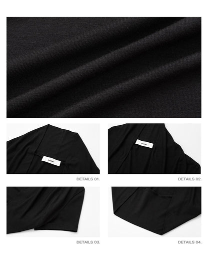 iamxiaa Black Diagonal Natural Pleated Short Slim Women&