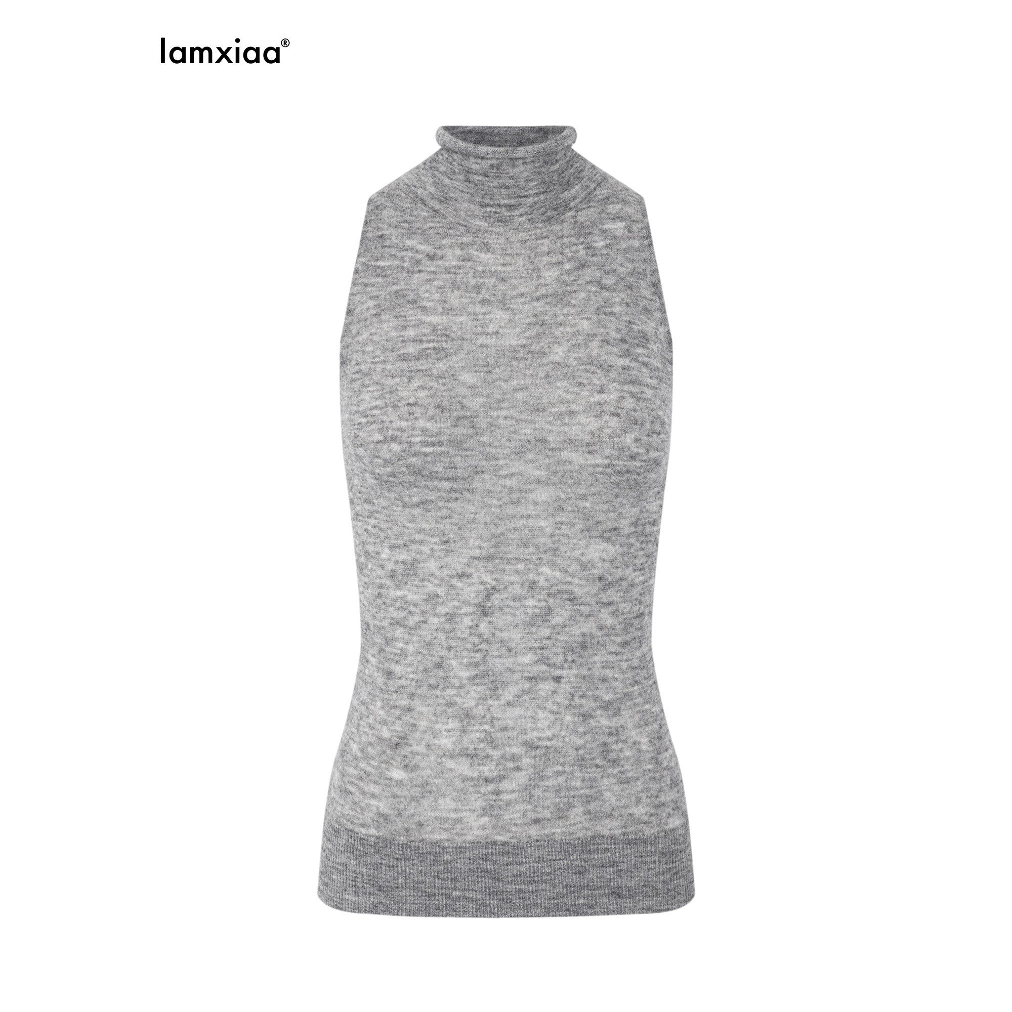 iamxiaa_Black_Grey_Colorblock_Deep_V-neck_Two_Piece_Set_Women&