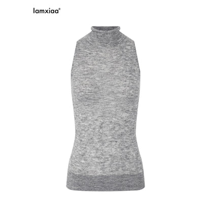 iamxiaa_Black_Grey_Colorblock_Deep_V-neck_Two_Piece_Set_Women&