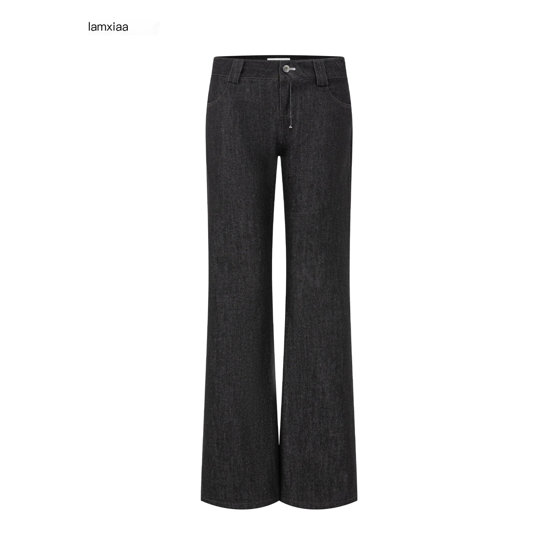 iamxiaa_Black_Twill_Non_Stretch_Low_Rise_Butt_Lifting_Women&