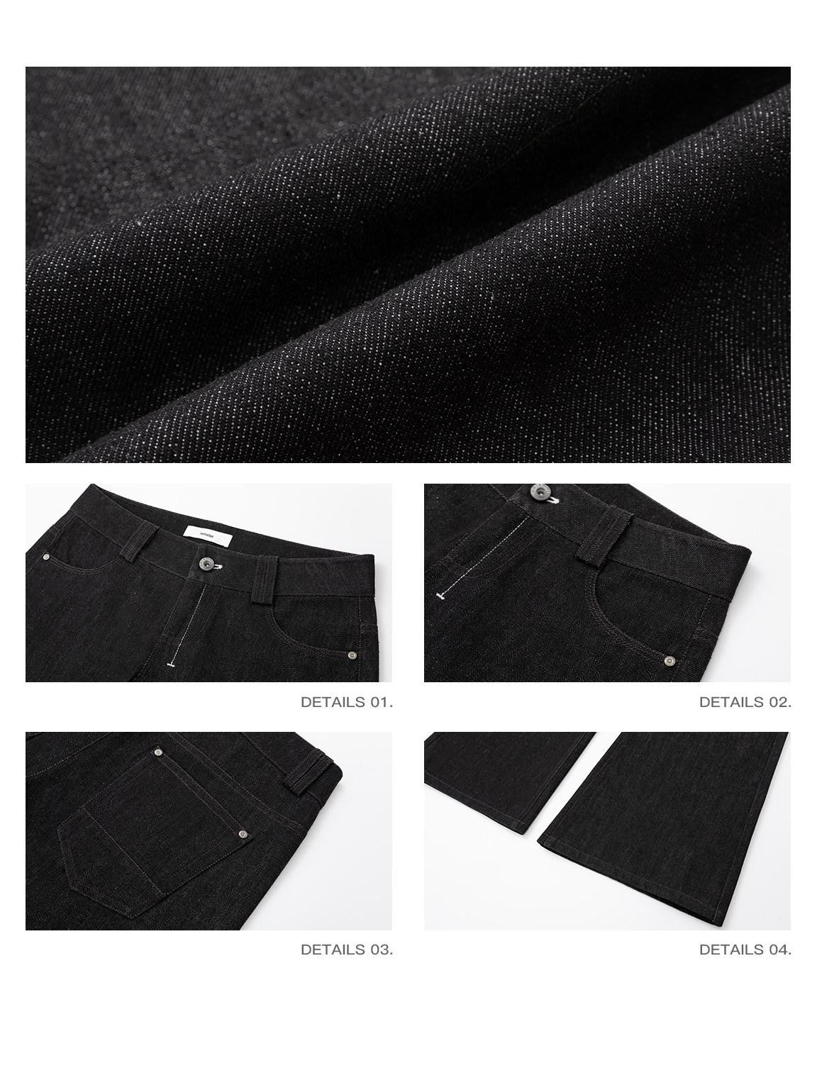iamxiaa Black Twill Non Stretch Low Rise Butt Lifting Women&