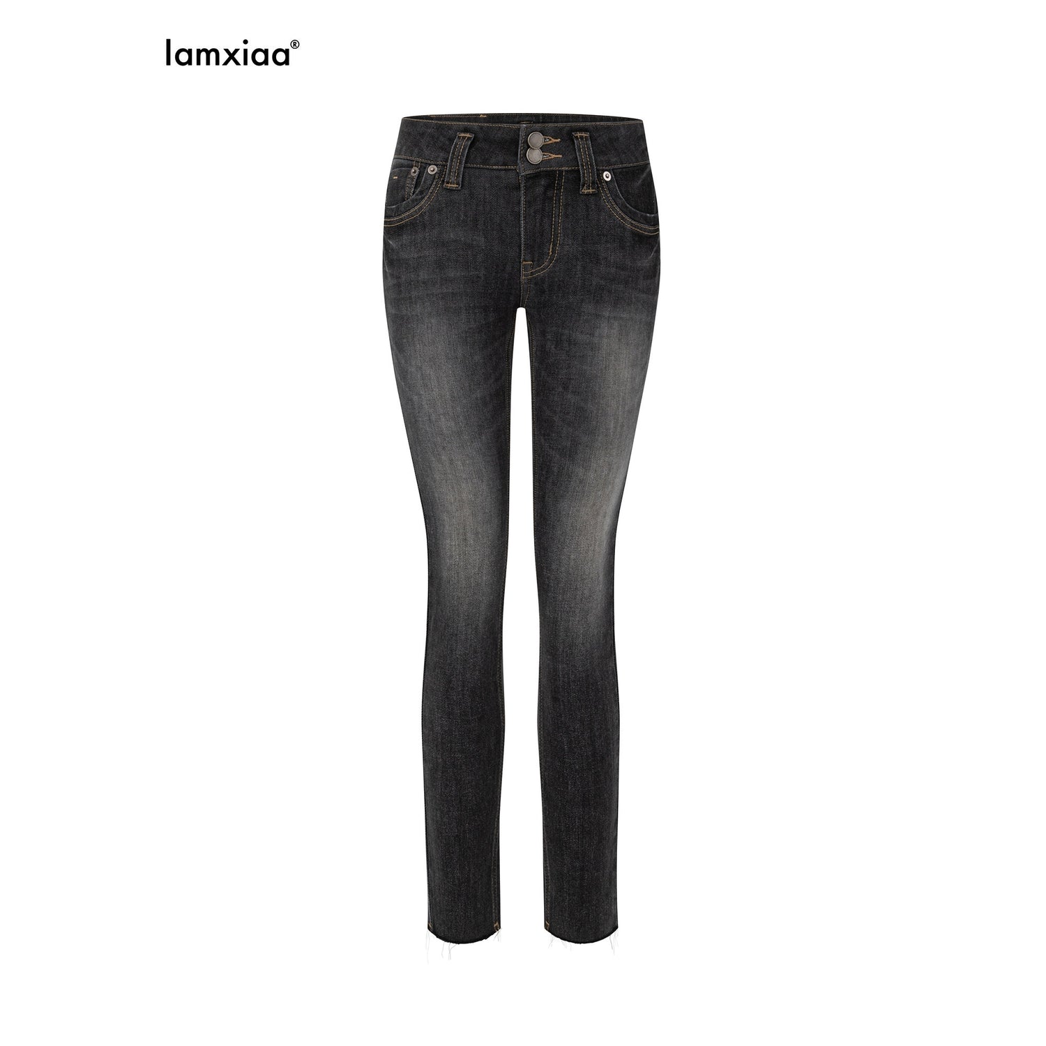 iamxiaa_Black_Vintage_Washed_Double_Button_Whiskered_Women&
