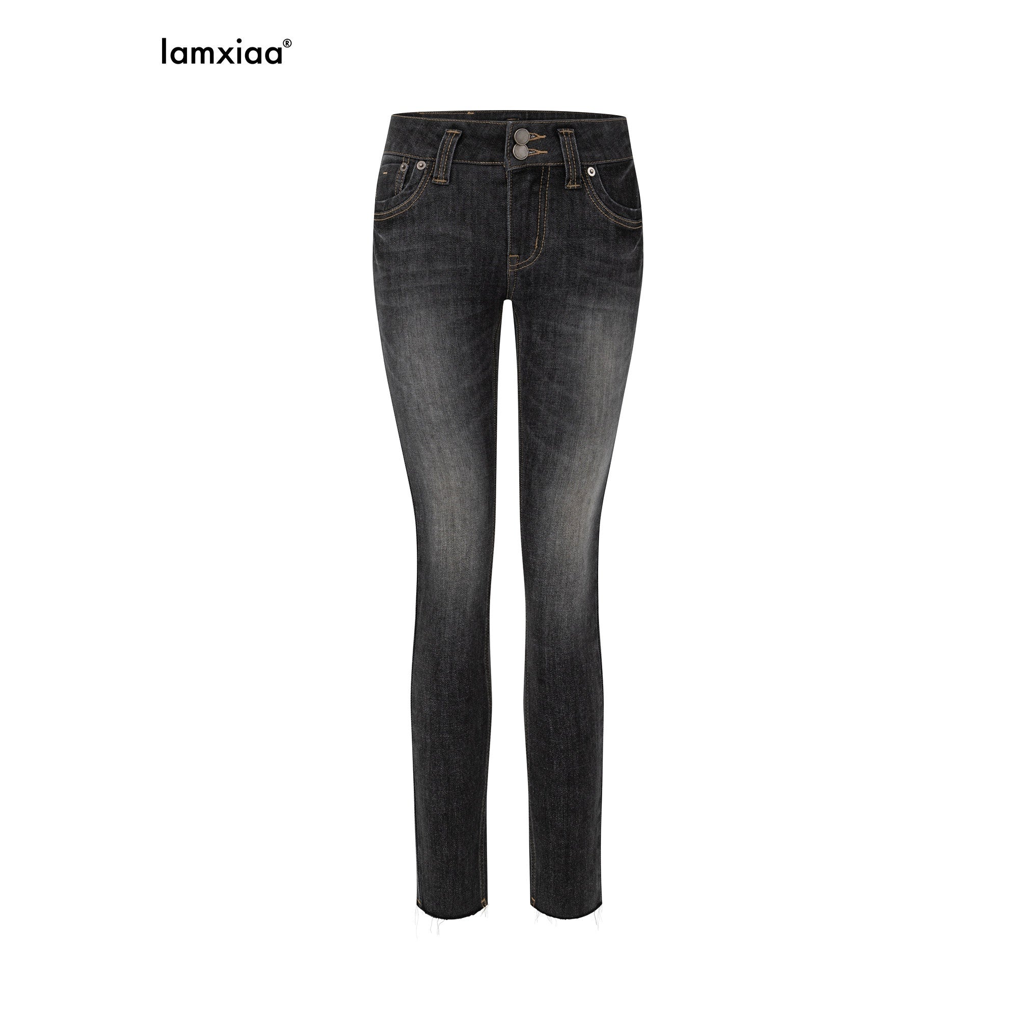 iamxiaa_Black_Vintage_Washed_Double_Button_Whiskered_Women&