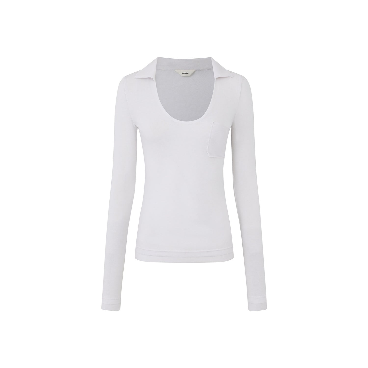 iamxiaa_Black_White_Fringed_Polo_Collar_Knit_Women&