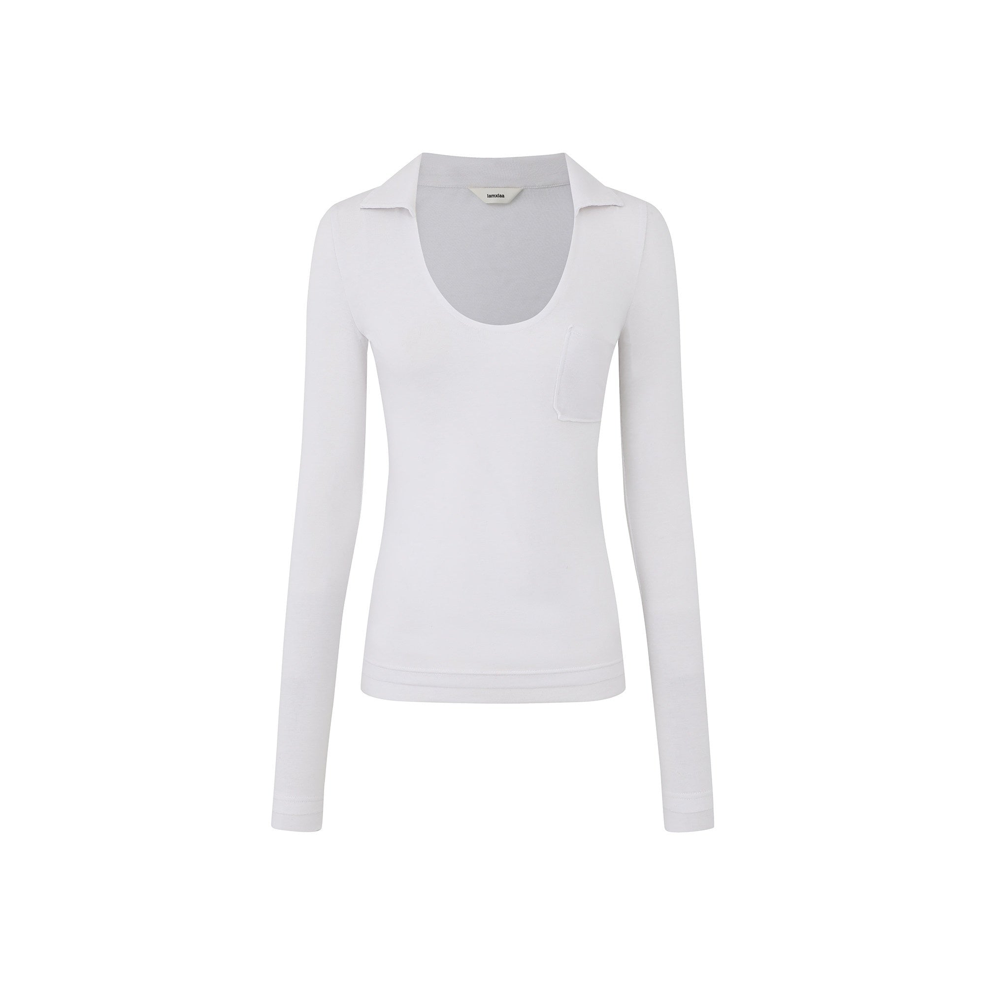 iamxiaa_Black_White_Fringed_Polo_Collar_Knit_Women&