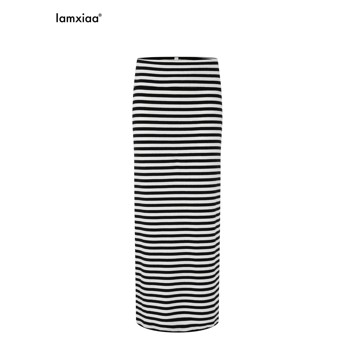 iamxiaa_Black_White_Stripe_Hline_Foldover_Waist_Women&