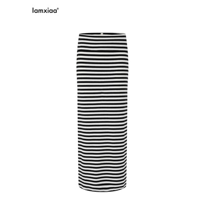 iamxiaa_Black_White_Stripe_Hline_Foldover_Waist_Women&