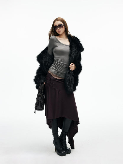 iamxiaa Black Wide Lapel Long Straight Self Tie Belt Women&