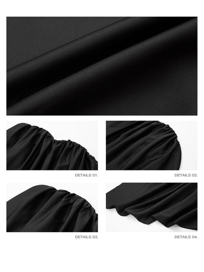 iamxiaa Boned Sweetheart Asymmetrical Pleat Women&