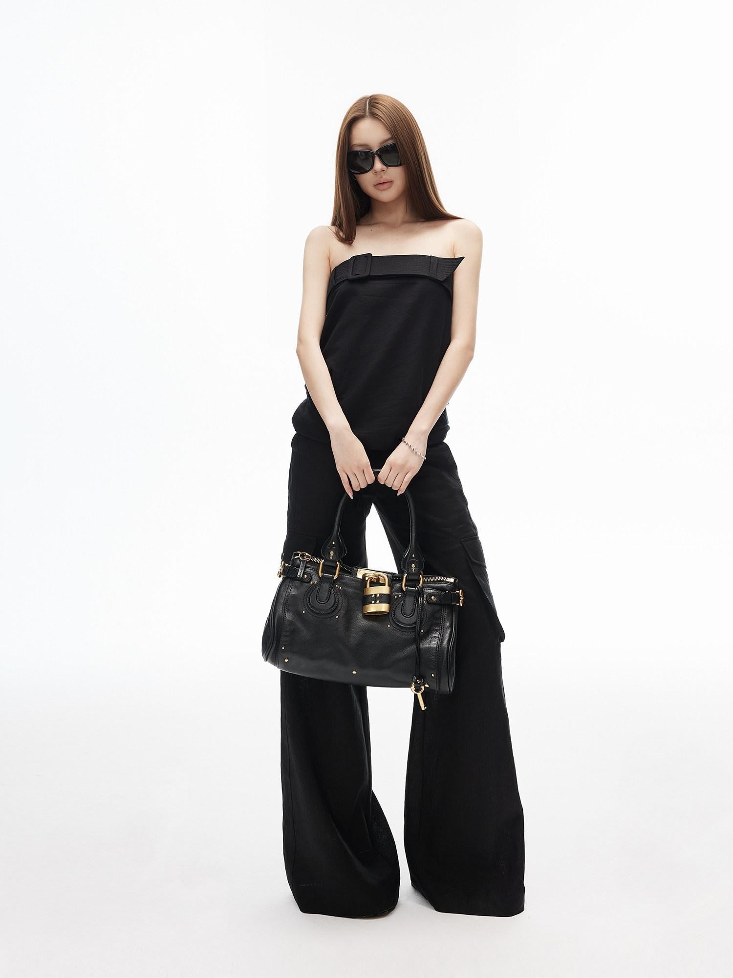 iamxiaa Breathable Straight Neck A Line Adjustable Hem Women&