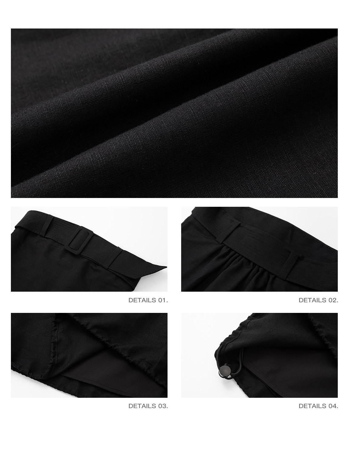 iamxiaa Breathable Straight Neck A Line Adjustable Hem Women&