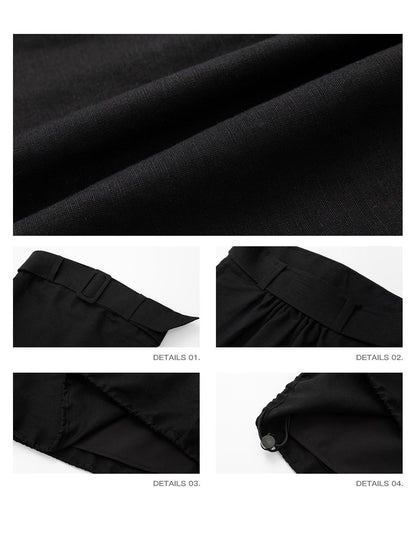 iamxiaa Breathable Straight Neck A Line Adjustable Hem Women&