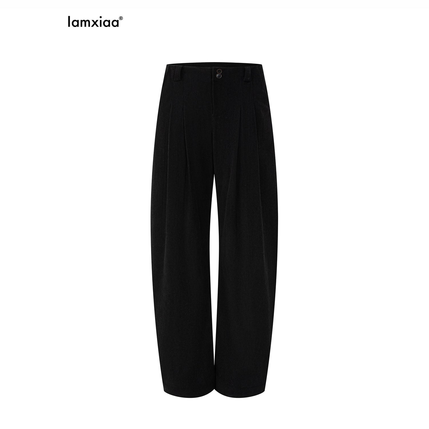 iamxiaa_Brushed_Double_Pleat_Button_Cuff_Curved_Hem_Women&