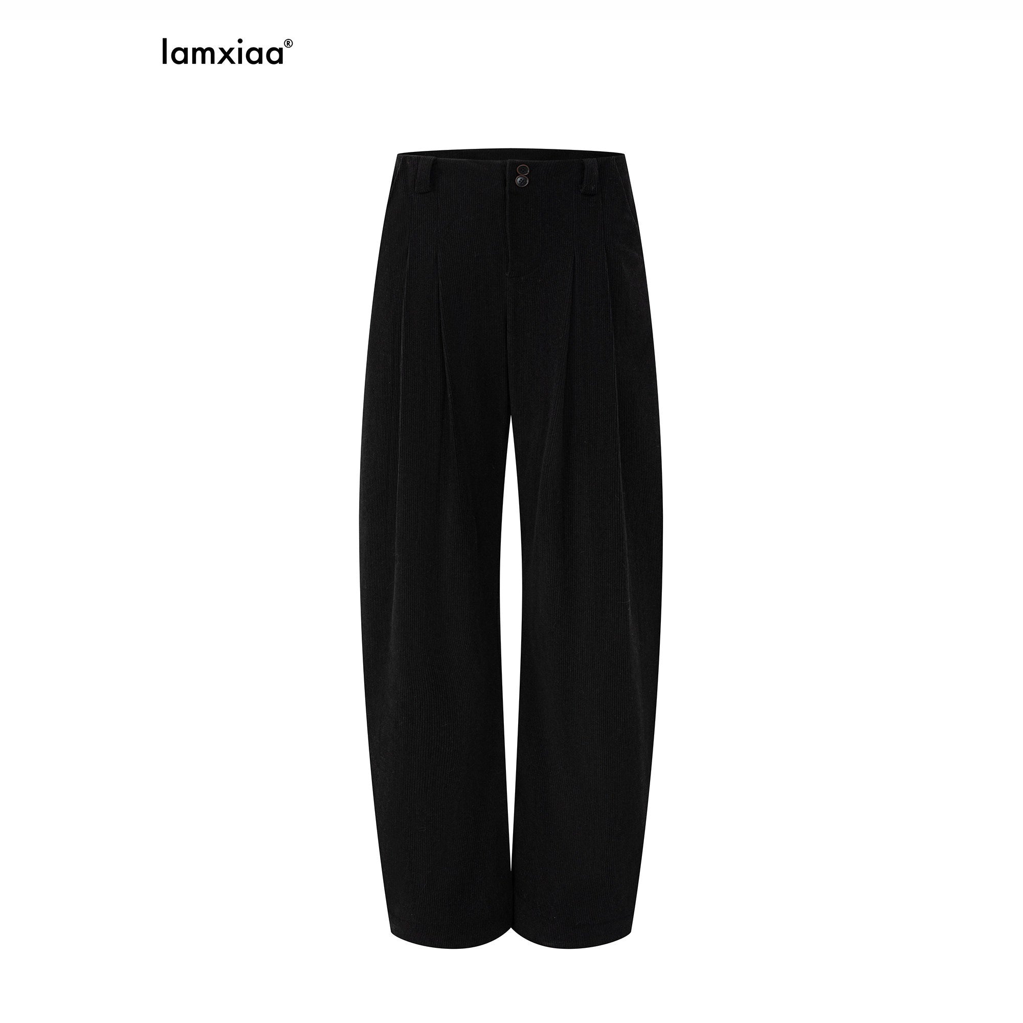 iamxiaa_Brushed_Double_Pleat_Button_Cuff_Curved_Hem_Women&
