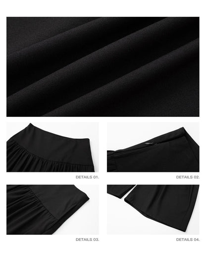 iamxiaa Bubble Texture Ruched Low Rise Wide Waist Slimming Loose Women&