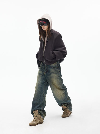 iamxiaa Cement Yellow Colorblock Deconstructed Pockets Women&