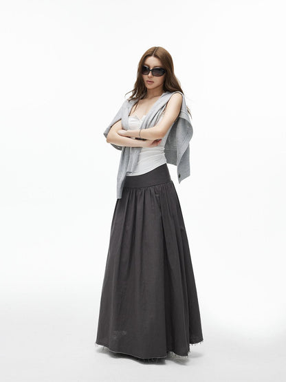 iamxiaa Cloudlike Deep V-neck Shell Buttons Ribbed Edge Women&