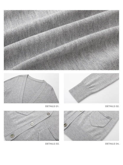 iamxiaa Cloudlike Deep V-neck Shell Buttons Ribbed Edge Women&