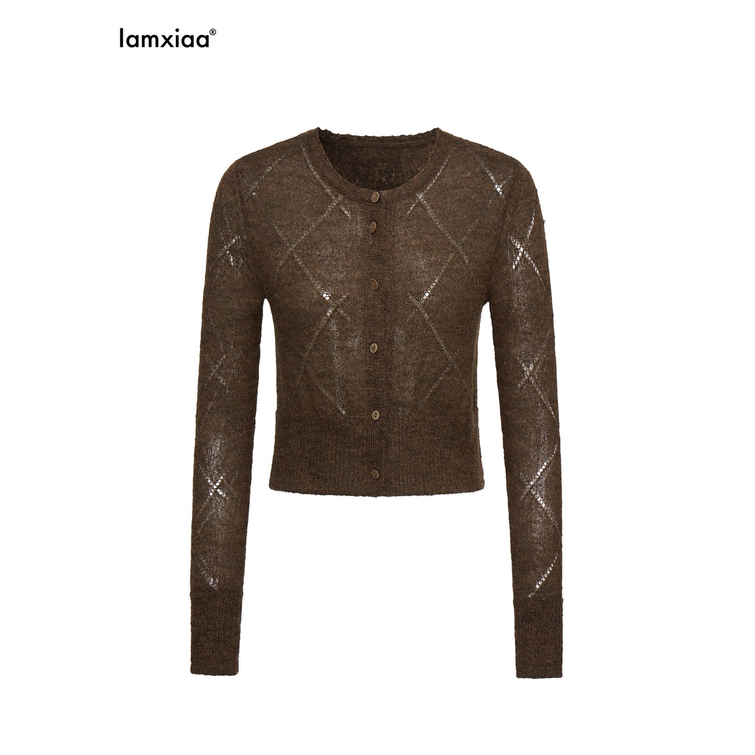 iamxiaa_Coffee_Yellow_Two_Tone_Hollow_Diamond_Knit_Women&