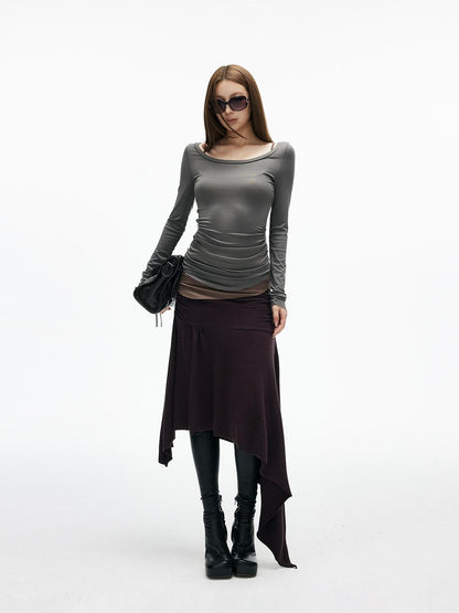 iamxiaa Colorblock Deconstructed Two Piece Slim Knit Women&