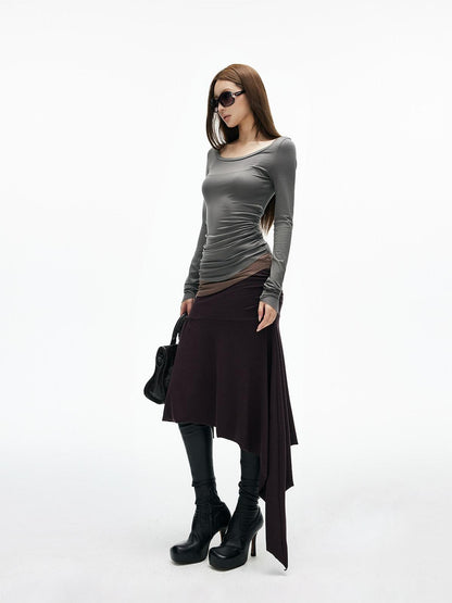 iamxiaa Colorblock Deconstructed Two Piece Slim Knit Women&