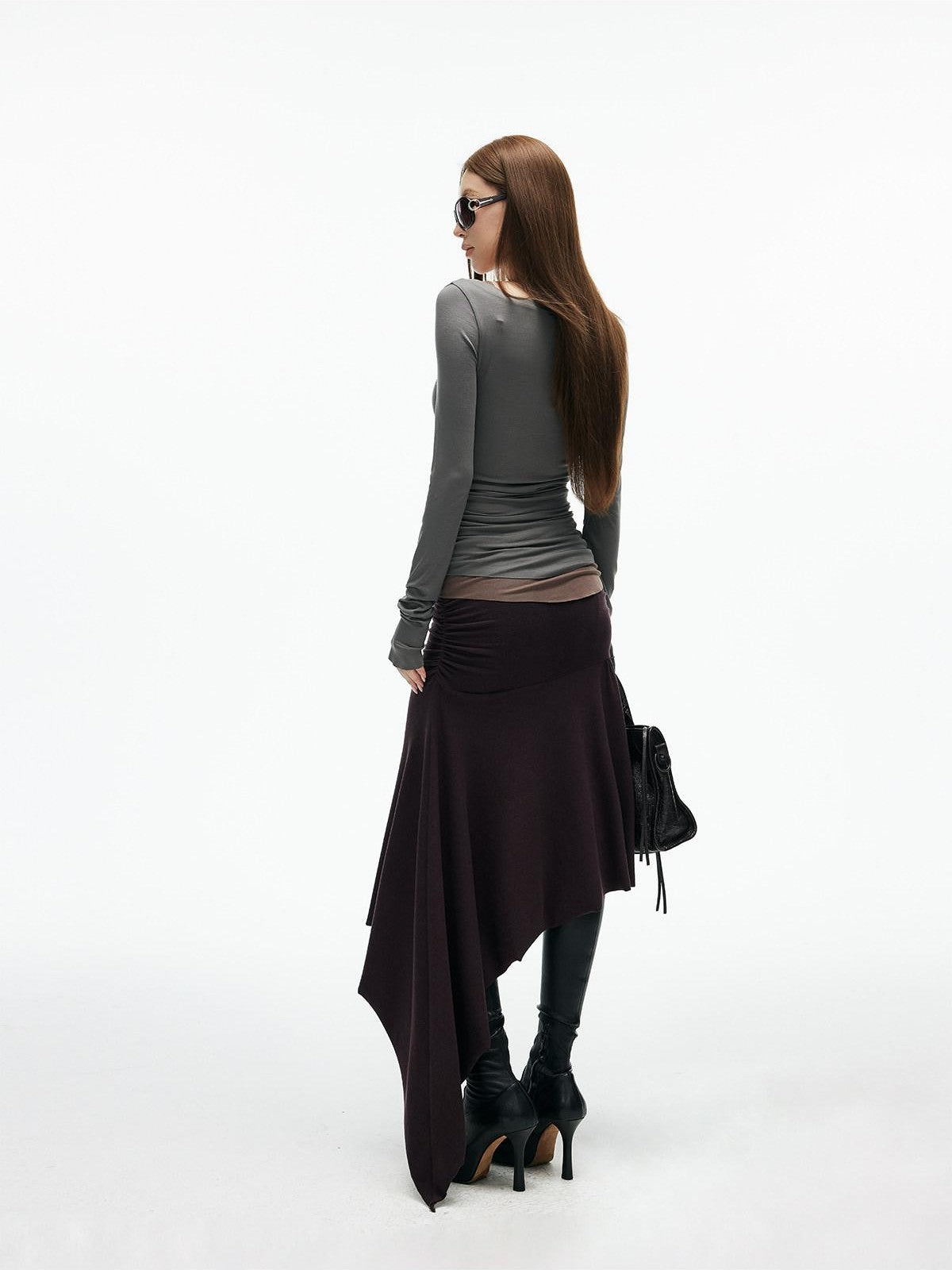 iamxiaa Colorblock Deconstructed Two Piece Slim Knit Women&