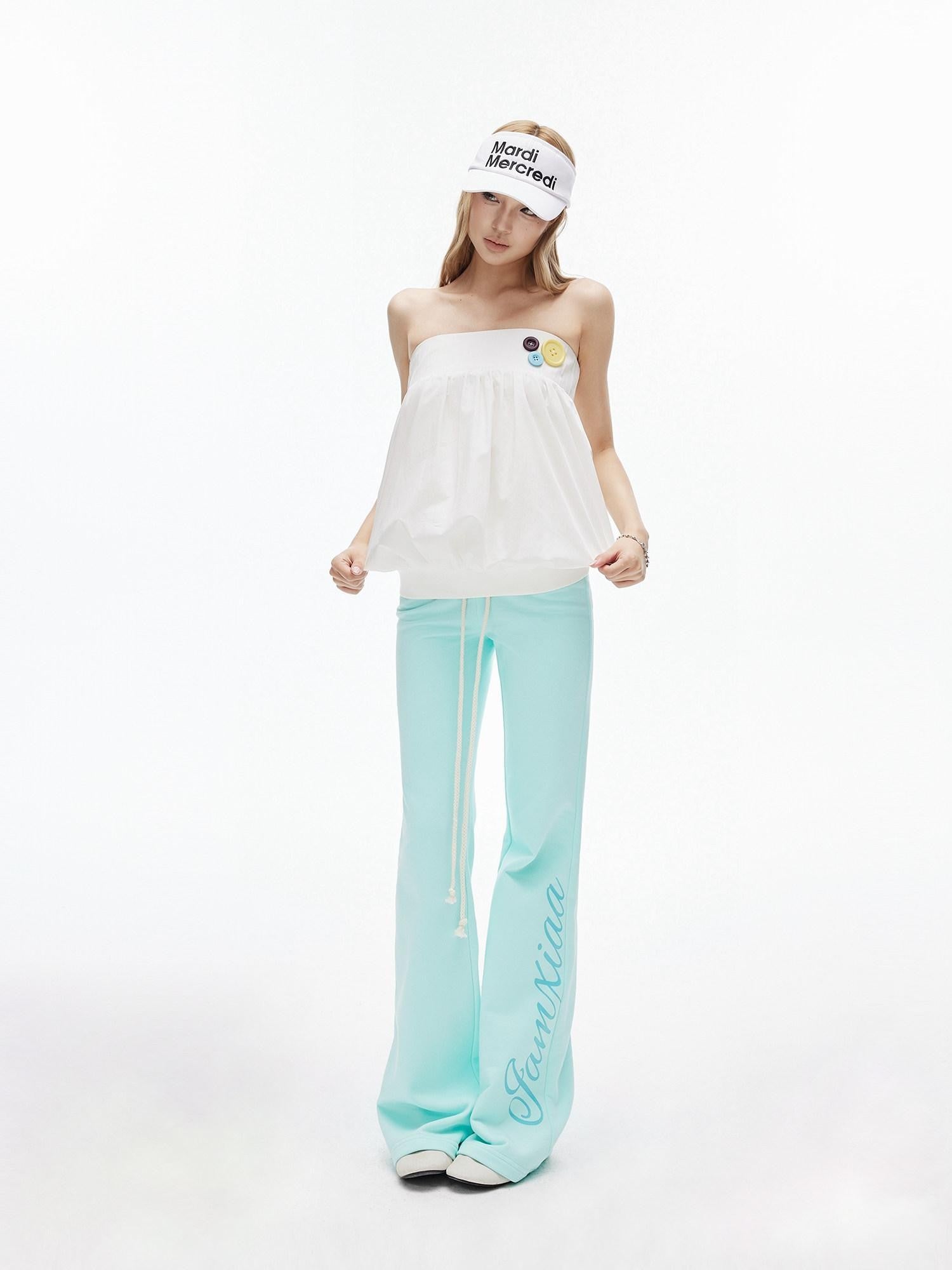 iamxiaa Cool Smooth Button Detail Tulip Hem Loose Fit Women&