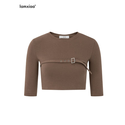 iamxiaa_Crew_Neck_Metal_Button_Tab_Knitted_Slim_Fit_Women&