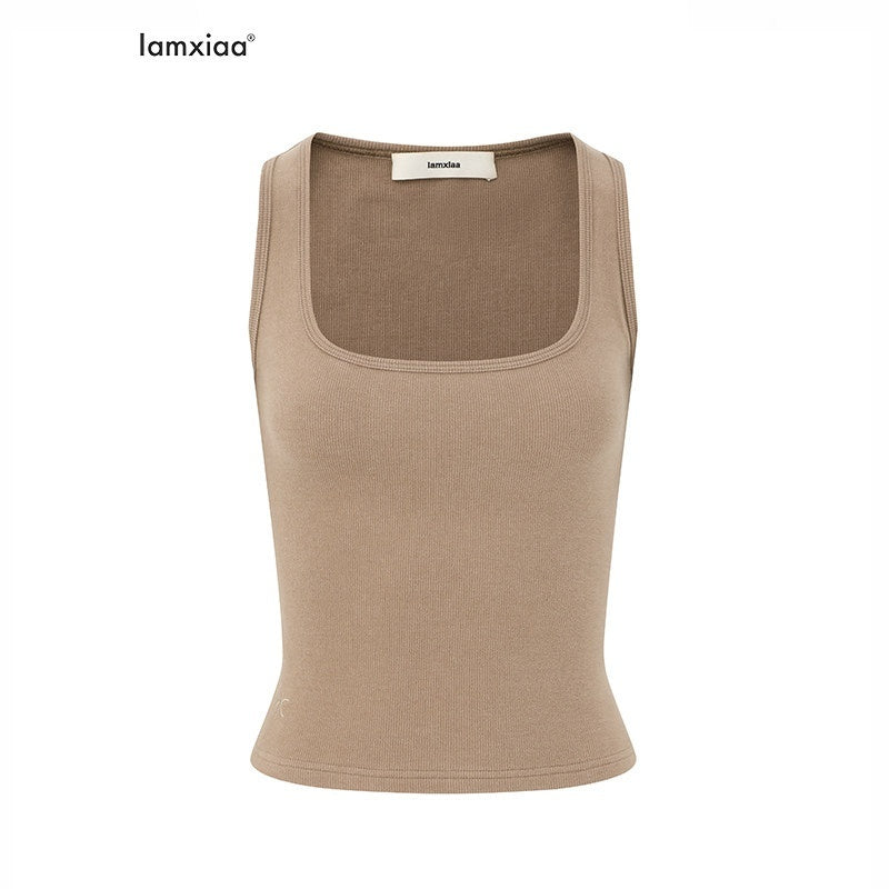 iamxiaa_Cropped_Brushed_U_Neck_Slim_Fit_Women&