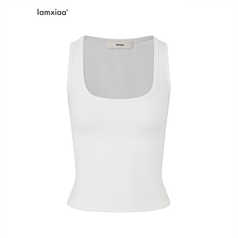iamxiaa_Cropped_Brushed_U_Neck_Slim_Fit_Women&