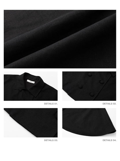 iamxiaa Cropped Double Breasted Lapel Court Women&
