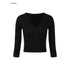 iamxiaa_Cropped_V-neck_Dense_Knit_Slim_Fit_Women&