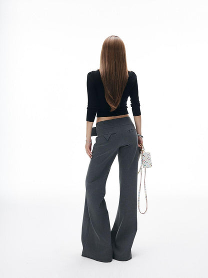 iamxiaa Cropped V-neck Dense Knit Slim Fit Women&