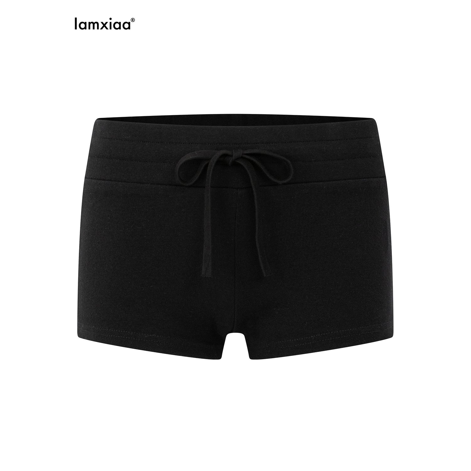 iamxiaa_Cross_Ribbed_Wide_Waistband_Drawstring_Low_Rise_Women&