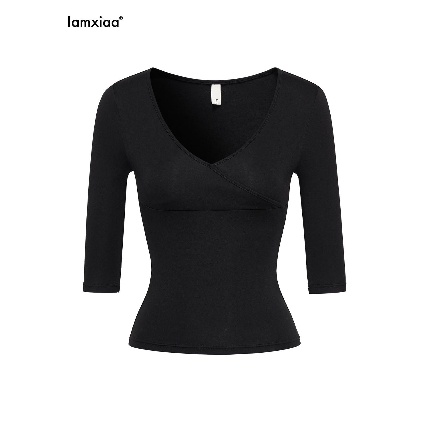 iamxiaa_Crossover_V-neck_Slim_Fit_Wide_Cuff_Women&
