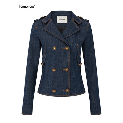 iamxiaa_Dark_Blue_Washed_Double_Breasted_Trench_Style_Women&
