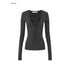 iamxiaa_Dark_Heather_Gray_Deep_V_Asymmetric_Tie_Women&