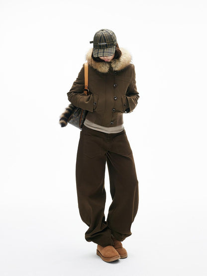 iamxiaa Deconstructed Reverse Pocket Twill Texture Women&
