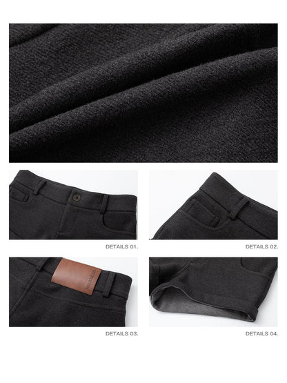 iamxiaa Deep Gray Low Waist Hand Folded Hem Women&