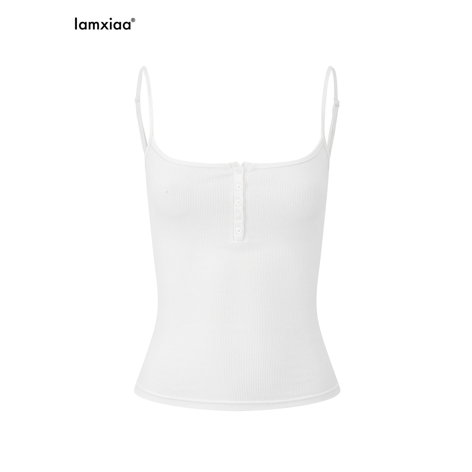 iamxiaa_Deep_U_Neck_Ribbed_Button_Front_Slim_Fit_Women&
