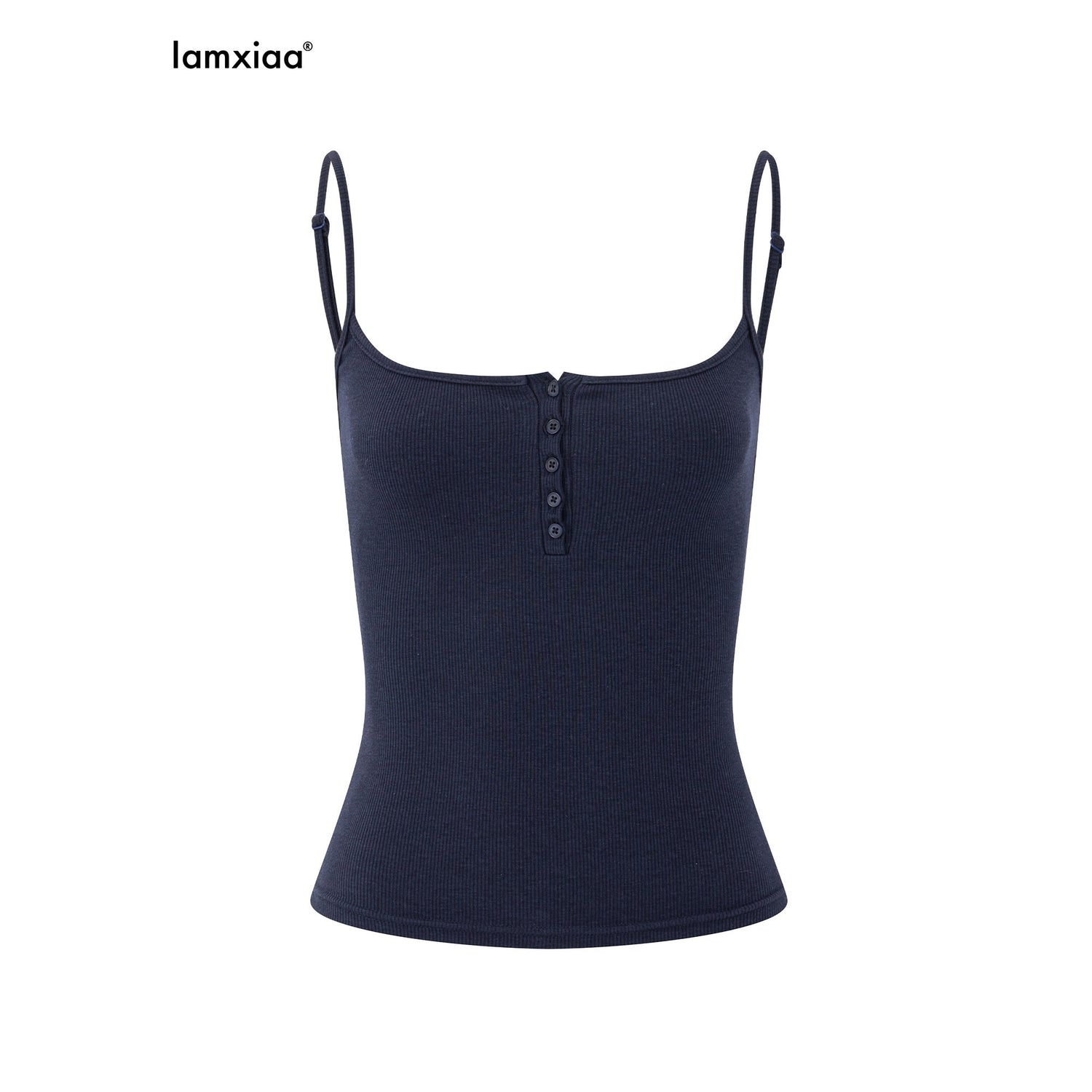 iamxiaa_Deep_U_Neck_Ribbed_Button_Front_Slim_Fit_Women&